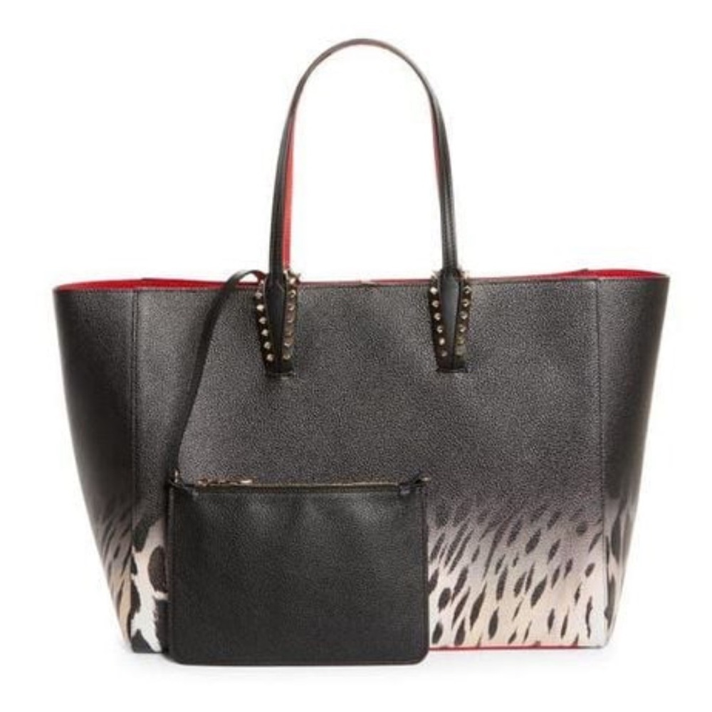 🔺Christian Louboutin🔺Large Cabata Leopard Ombré Leather Print Tote - Picture 2 of 16